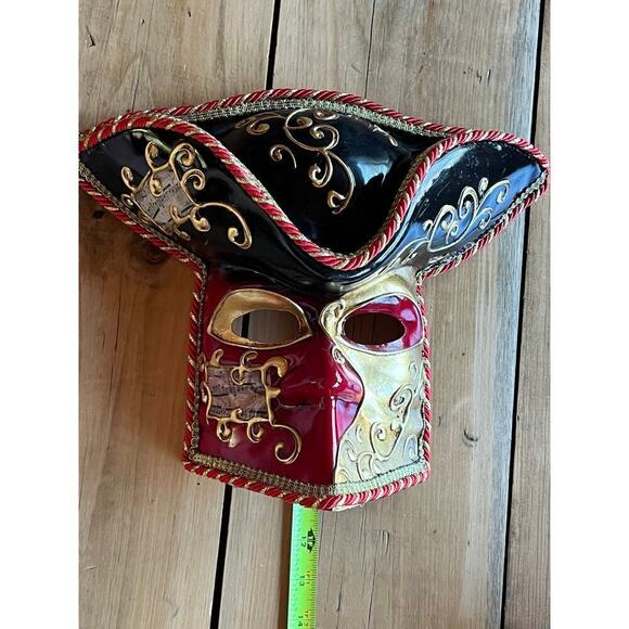 Maschera Del Galeone Original Hand Painted Mask. Stamped. Pirate? Music.No strap - Picture 9 of 10